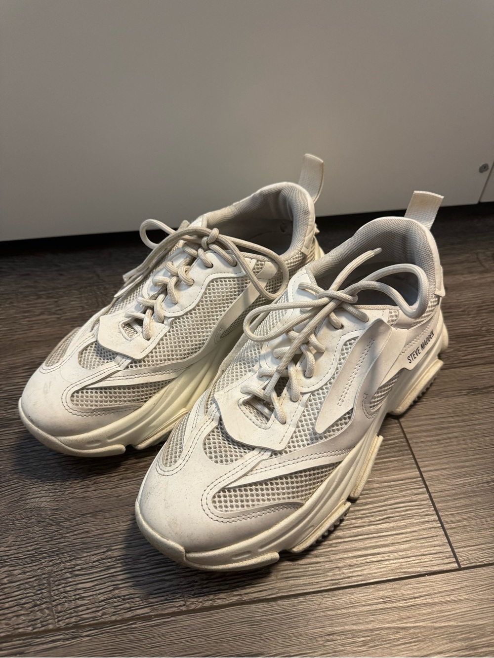 Steve Madden Women’s Off-White Mesh Platform Sneakers